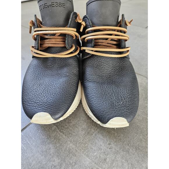 Esseutesse Leather Fringe Sneaker Black Women’s Size 39 EUR 9 US Made In Italy - Picture 4 of 11